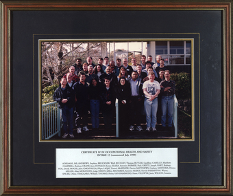 Photograph - Photograph - Colour, Certificate IV in Occupational Health and Safety, intake 15, 1999, 1999