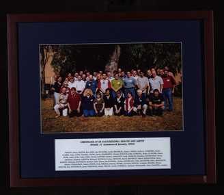 Photograph - Photograph - coloured, Certificate IV in Occupational Health and Safety, Intake 27, 2004, 2004