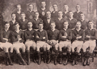 Photograph - Image - Black and White, Ballarat School of Mines Students' Football Team, 1922, 1922