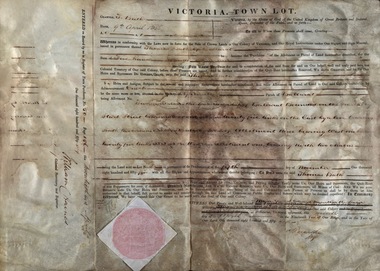 Document, Grant, by Purchase, Ballarat, Victoria, 1856