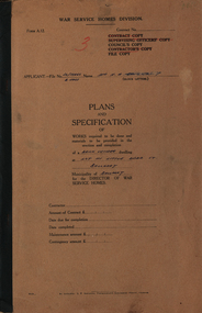 Booklet and Plans, Plans and Specification of Works ... at Lot 111 Little Dodd St, Ballarat, c1961, c1961