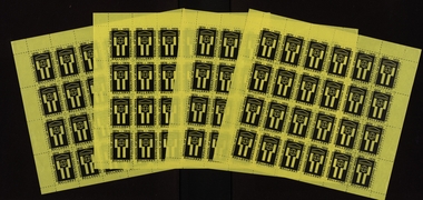 ellow and black stamp to celebrate the centenary of the Ballarat School of Mines