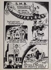 Artwork - Cartoon, Max Coward, Cartoon drawn by Max Coward titled SMB Highlights, 1940