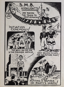 Work on paper - Artwork - Cartoon, Max Coward, Cartoon drawn by Max Coward titled SMB Highlights, 1940