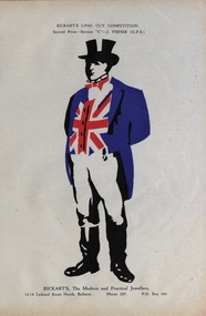 Work on paper - Artwork - Print, J. Fisher, Bickart's Lino Cut Competition Second Prize Winner Artwork, 1940