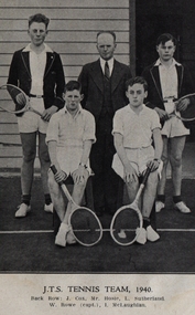 Photograph - Black and White, Junior Technical School Tennis Team, 1940, 1940