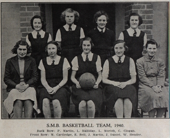 Photograph - Black and White, School of Mines Ballarat Basketball Team 1940, 1940