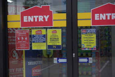 Photograph - Photograph - Colour, Social Distancing Signs during the Covid-19 Pandemic, 2020, 06/04/2020
