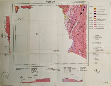 Map - Geological, Tallangatta, New South Wales: 1:250,000 Geological Series, SJ 55-3, 1966, 1966