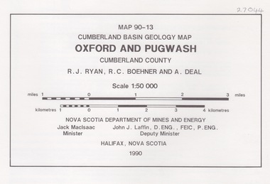 Map - Geological, Oxford and Pugwash: Cumberland Basin Geology Map, 90-13