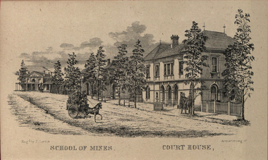 Image, Ballarat School of Mines and Court House, Lydiard Street South, Ballarat, 1875