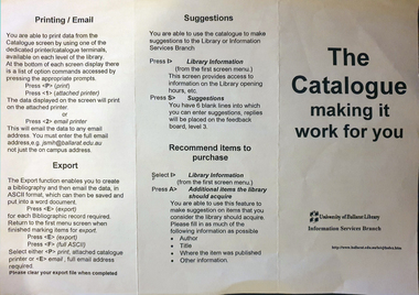 Document - Brochure, The Catalogue: Making it Work For You, c2000