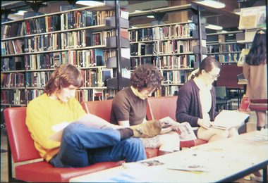 Photograph - Photograph - Slide, Ballarat Institute of Advanced Education Library in F Building, c1973
