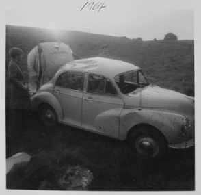 Photograph - Photo, Three students of the Ballarat School of Mines students and a Volkswagon, 1964