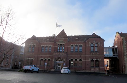 Double storey brick building in Lydiard Street South, Ballarat