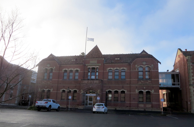 Double storey brick building in Lydiard Street South, Ballarat
