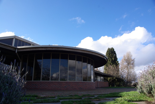 A brick building on the Federation University Mt Helen Campus
