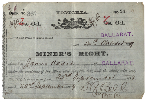Printed Miner's right