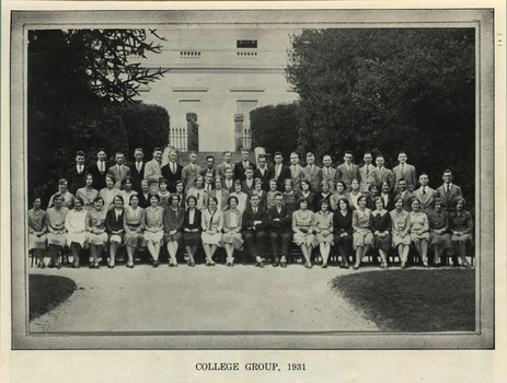 A large group of people are photographed outside the Ballarat East Town Hall