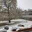 Snow in a courtyard