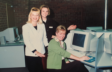 Three women with computers