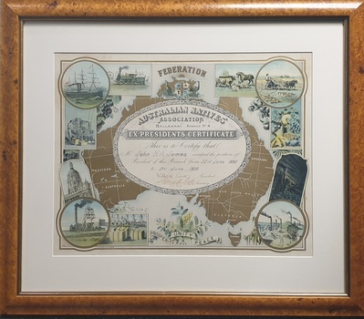 framed certificate