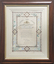 Framed certificate