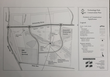 Map, Matthew Cibson, University of Ballarat Centre for Environmental Management, Ballarat Technology Park Conservation Plan, 1997, 02/1997