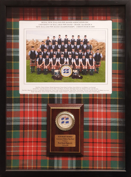 Framed photograph wiht tartan
