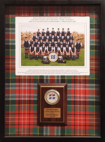 Framed photograph wiht tartan