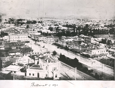 Photograph - Black and White Photograph, Ballarat From the Post Office, c1890