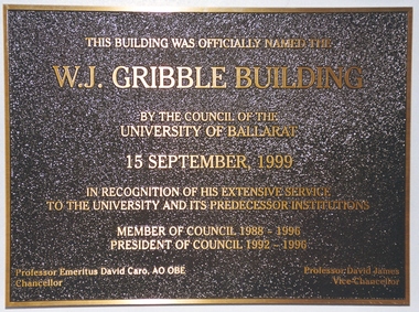 Photograph, Official Naming of the W.B. Gribble Building, 15/09/1999