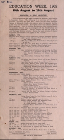 Education week 1962 typed document