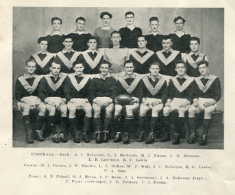 Photograph, Ballarat Teachers' College Football Team, 1949, 1949