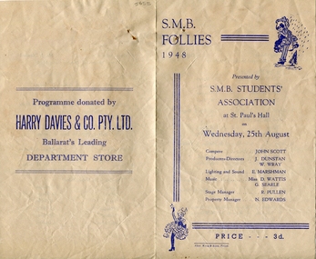 Programme, Alex King & Sons, S.M.B. Follies 1948, 1948
