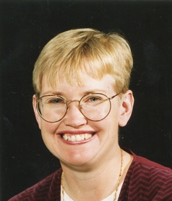 Photograph, Univesity of Ballarat Mt Helen Campus Library Staffmember Natalie Radonski, c1995
