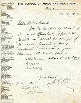 Handwritten letter