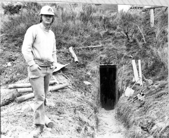 Photograph, Peter L. McCarthy at Sovereign Hill Mine, 1982