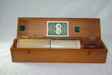 Instrument, Stanley, Fuller Spiral Cylindrical Slide Rule Calculator with Timber Case