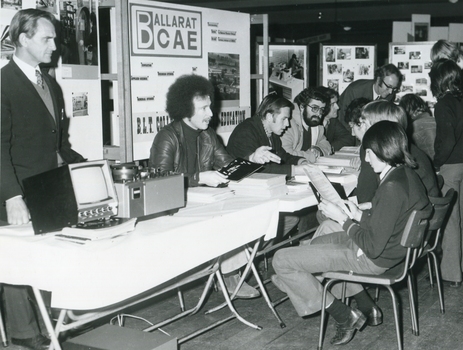 Staff at a display