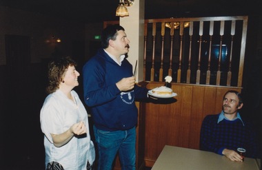 Photograph - Photograph - Colour, VIOSH: BCAE students at social gathering, 1983