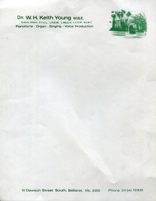 Document - Document - Letterhead, Jeff Zilles, ZILLES COLLECTION: Dr W.H. Keith Young Letterhead