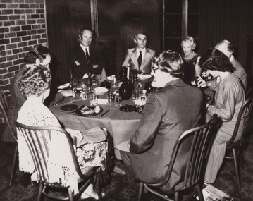 Photograph - Photograph - black and white, Ballarat College of Advanced Education: Dinner  with special guest, Barry Jones, Labour Member of Parliament; 1977/78
