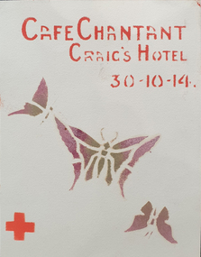 Card, Chef Chantant Craig's Hotel 30.10.14, 30/10/1914