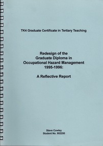 Document - Document - Report, Redesign of the Graduate Diploma in Occupational Hazard Management, 1995-1996: A Reflective Report