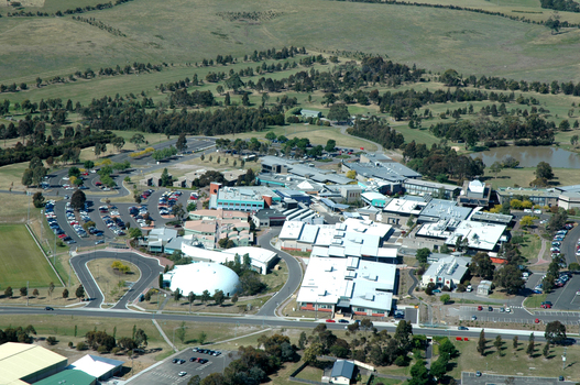 Aerial view of a university campu