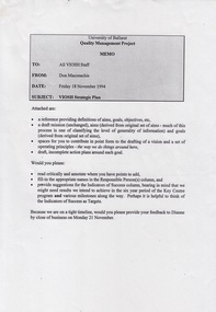 Document - Document - Project, VIOSH: University of Ballarat, Strategic Plan; Quality Management Project 1994