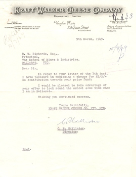 typed letter on letterhead