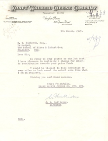typed letter on letterhead