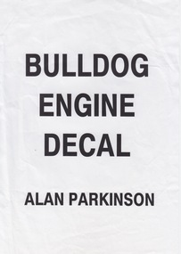 Sign - Sign - Engine Decal, ZILLES COLLECTION: Bulldog Engine Decal, 1920s